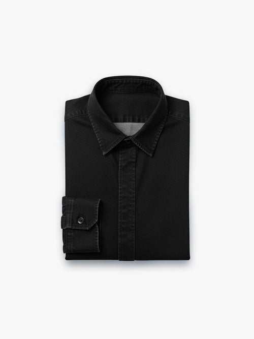 Chemise classique en denim noir Cotto